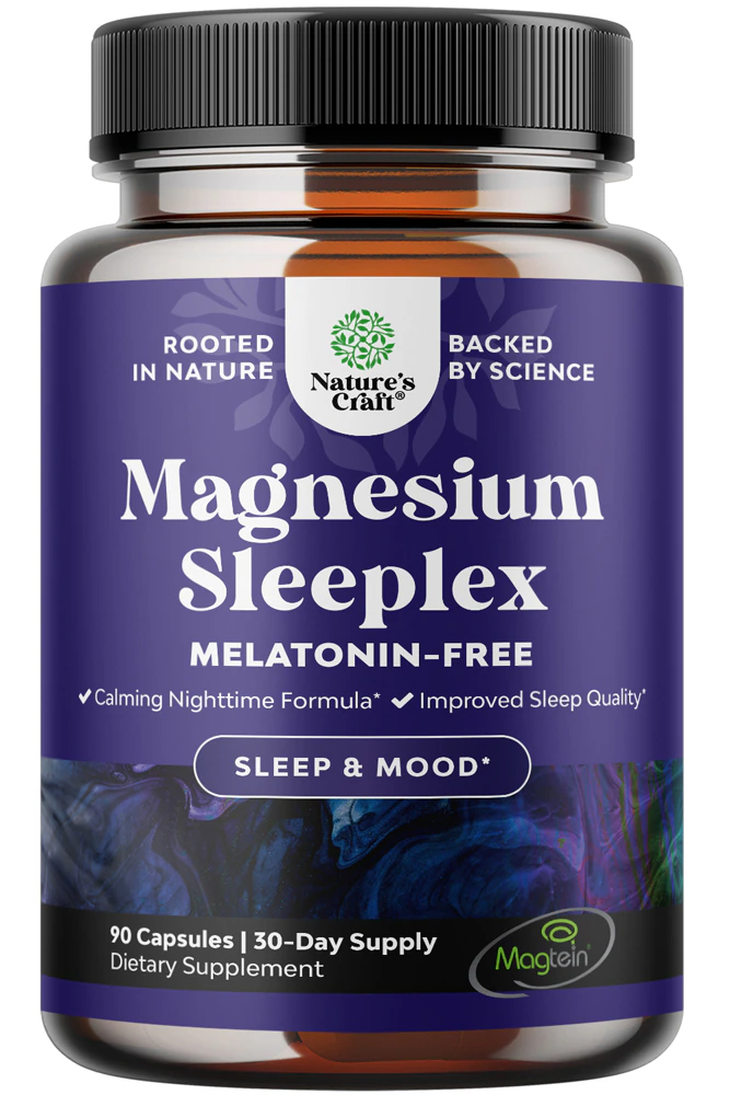 Nature's Craft Magnesium Sleeplex Capsules - For Relaxtion & Sleep - Melatonin-Free -- 90 Capsules