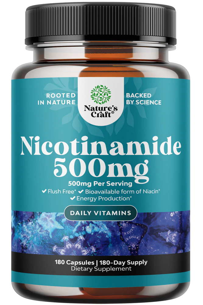 Nature's Craft Nicotinamide -- 500 mg - 180 Capsules