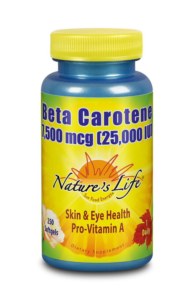 Nature's Life Beta Carotene -- 7500 mcg - 250 Softgels