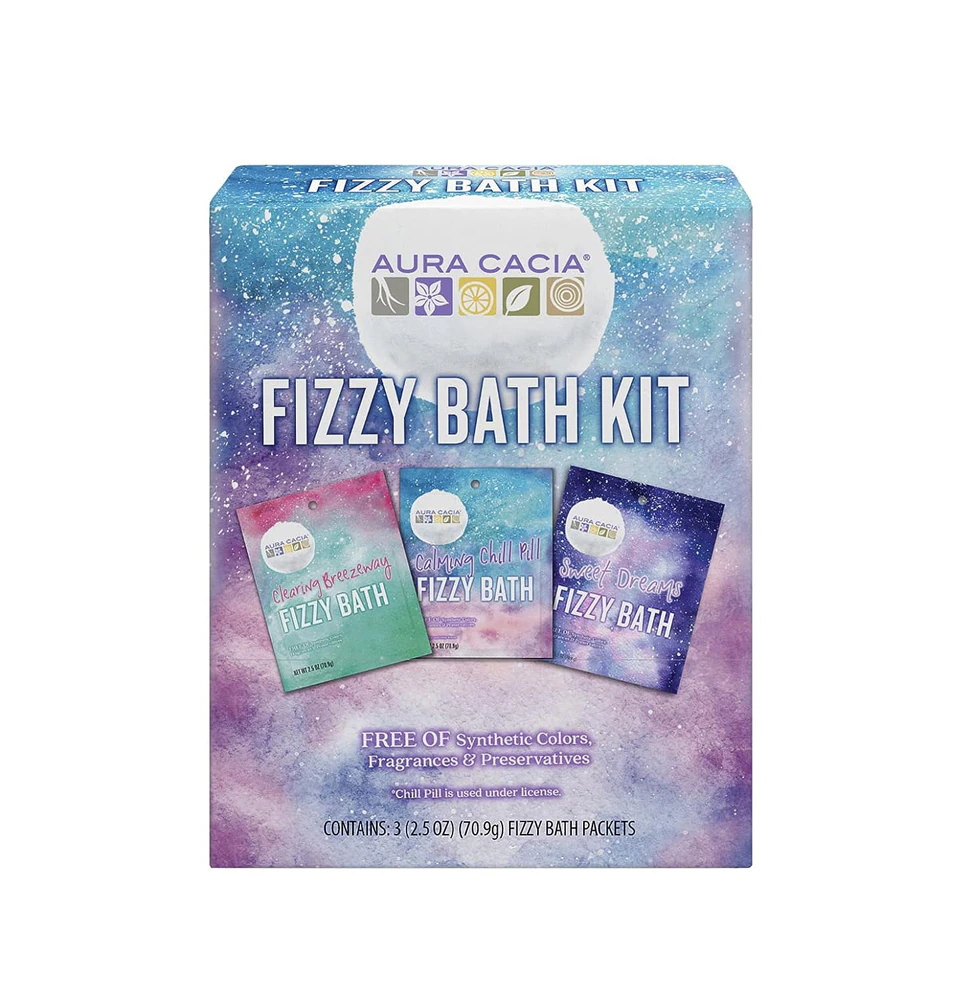 Aura Cacia Fizzy Bath Kit 3 Packets -- 2.5 oz