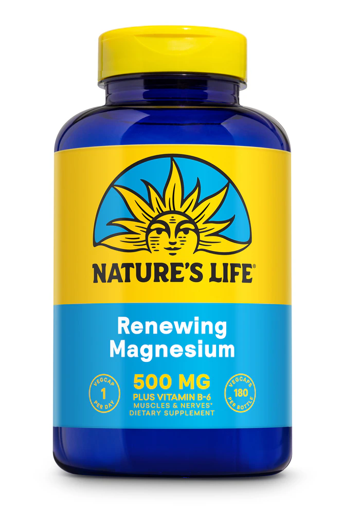 Nature's Life Renewing Magnesium + Vitamin B6 -- 500 mg - 180 VegCaps