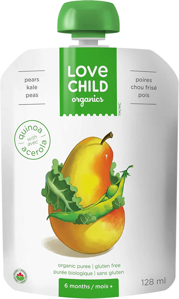 Nature's Path Organic Love Child Superblends Baby Puree Pears Kale Peas -- 4 oz