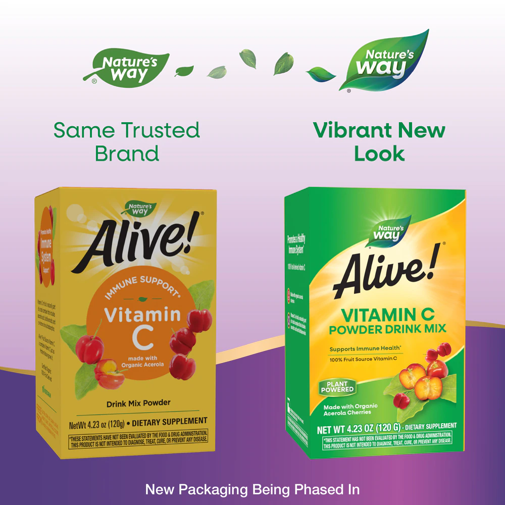 Nature's Way Alive! Vitamin C Powder Drink Mix - 100% Fruit-Derived Vitamin C -- 4.23 oz