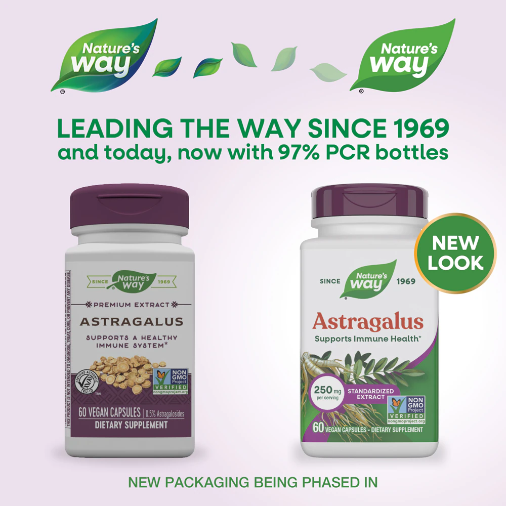 Nature's Way Astragalus Premium Extract -- 250 mg Extract per Serving - 60 Vegan Capsules