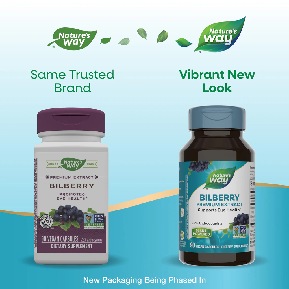 Nature's Way Bilberry Premium Extract - Supports Eye Health -- 90 Vegan Capsules