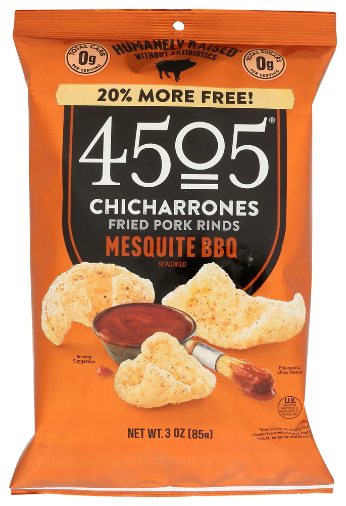 4505 Chicharrones Fried Pork Rinds Smokehouse BBQ -- 3 oz