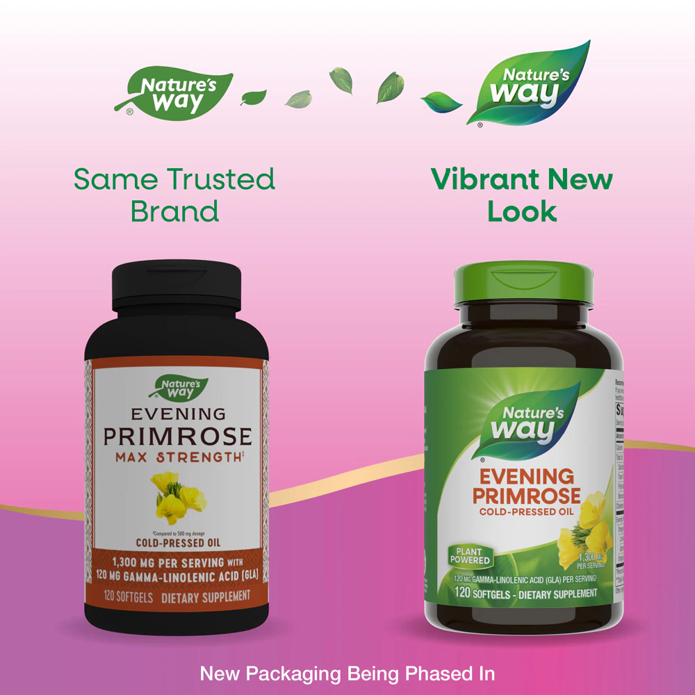 Nature's Way Evening Primrose - Cold-Pressed Oil -- 1300 mg per Serving - 120 Softgels