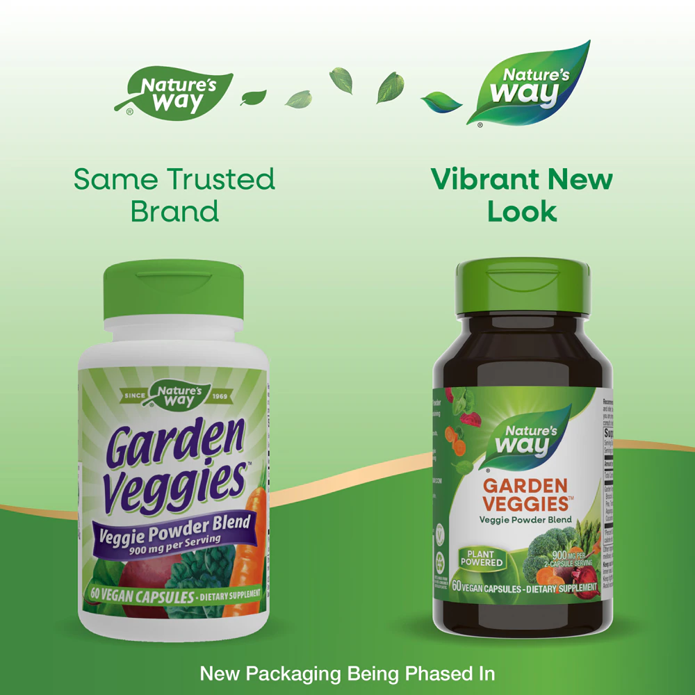Nature's Way Garden Veggies - Veggie Powder Blend -- 900 mg Per Serving - 60 Vegan Capsules