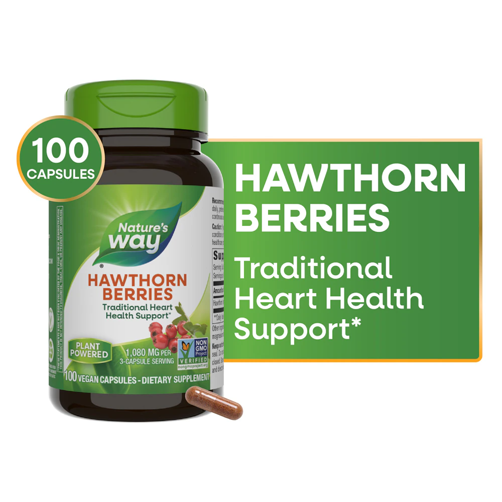 Nature's Way Hawthorn Berries -- 1080 mg per serving - 100 Vegan Capsules