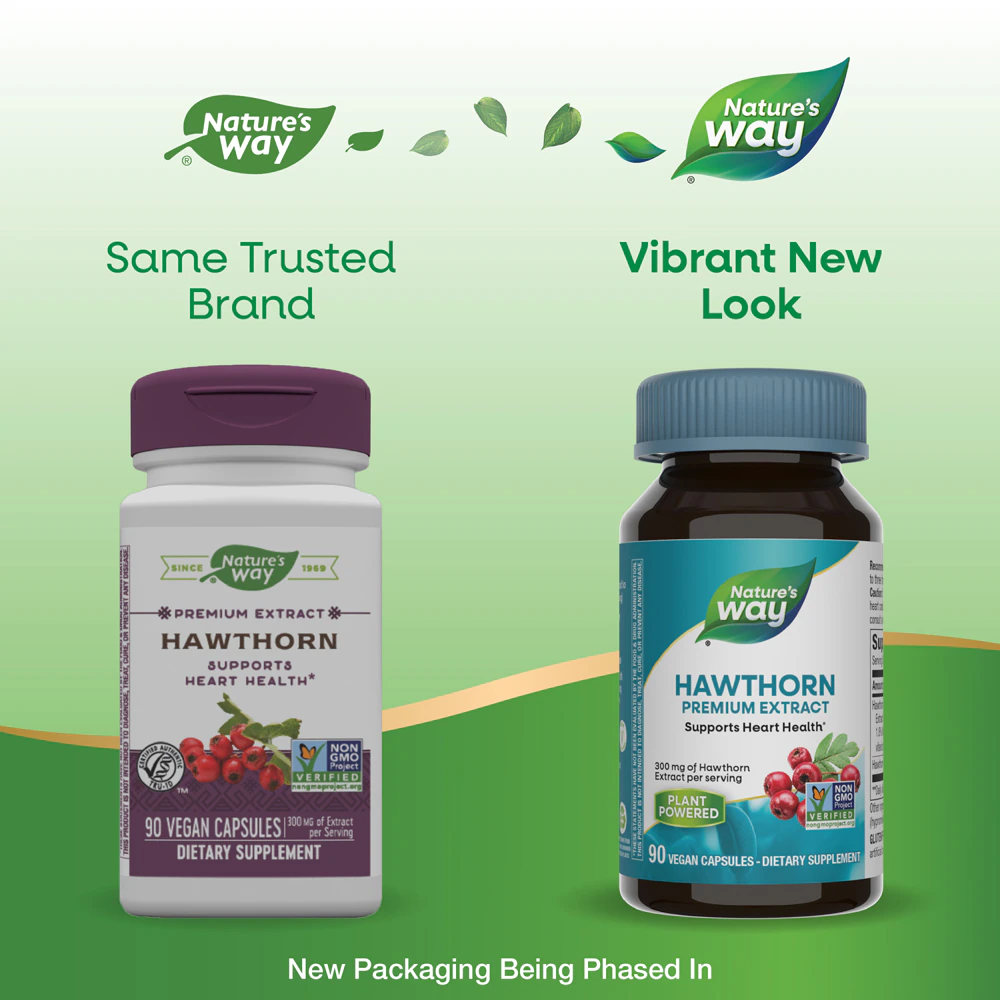 Nature's Way Hawthorn - Premium Extract -- 300 mg of Hawthorn Extract Per Serving - 90 Vegan Capsules