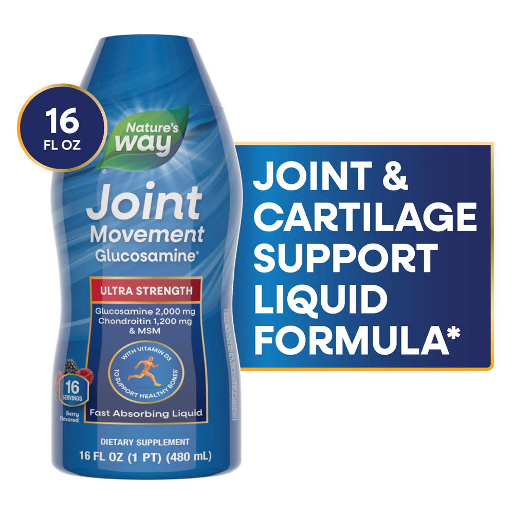 Nature's Way Joint Movement Glucosamine Liquid - Vitamin D3 - Sugar Free Berry Flavored -- 16 fl oz