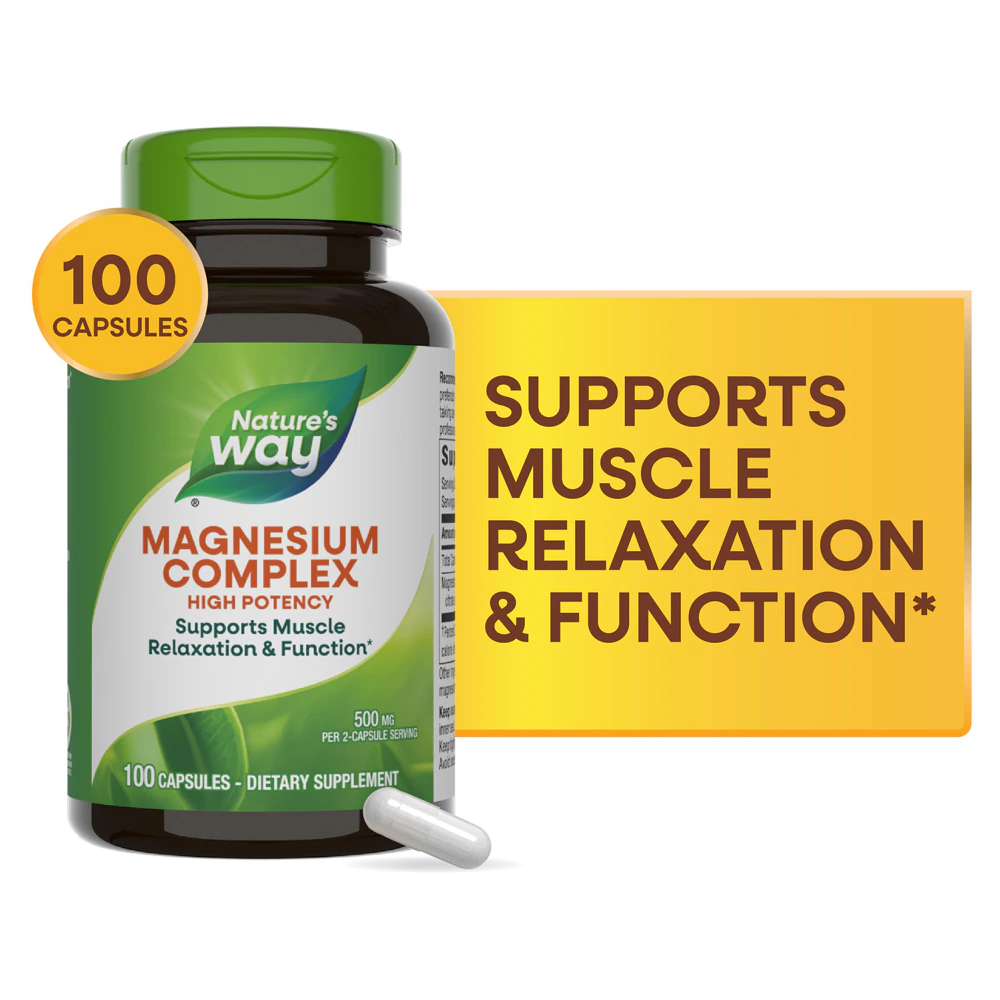 Nature's Way Magnesium Complex High Potency -- 500 mg - 100 Capsules