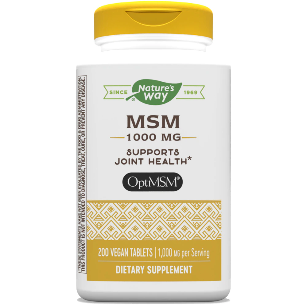 Nature's Way MSM - OptiMSM - Supports Joint Health -- 1000 mg Per Serving - 200 Vegan Tablets