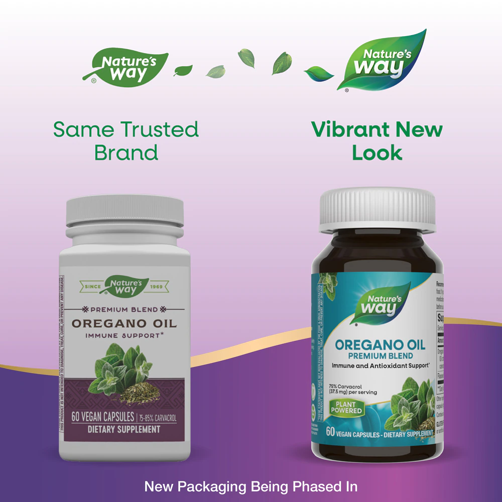 Nature's Way Oregano Oil Premium Blend - 75-85% Carvacrol per Serving -- 60 Vegan Capsules