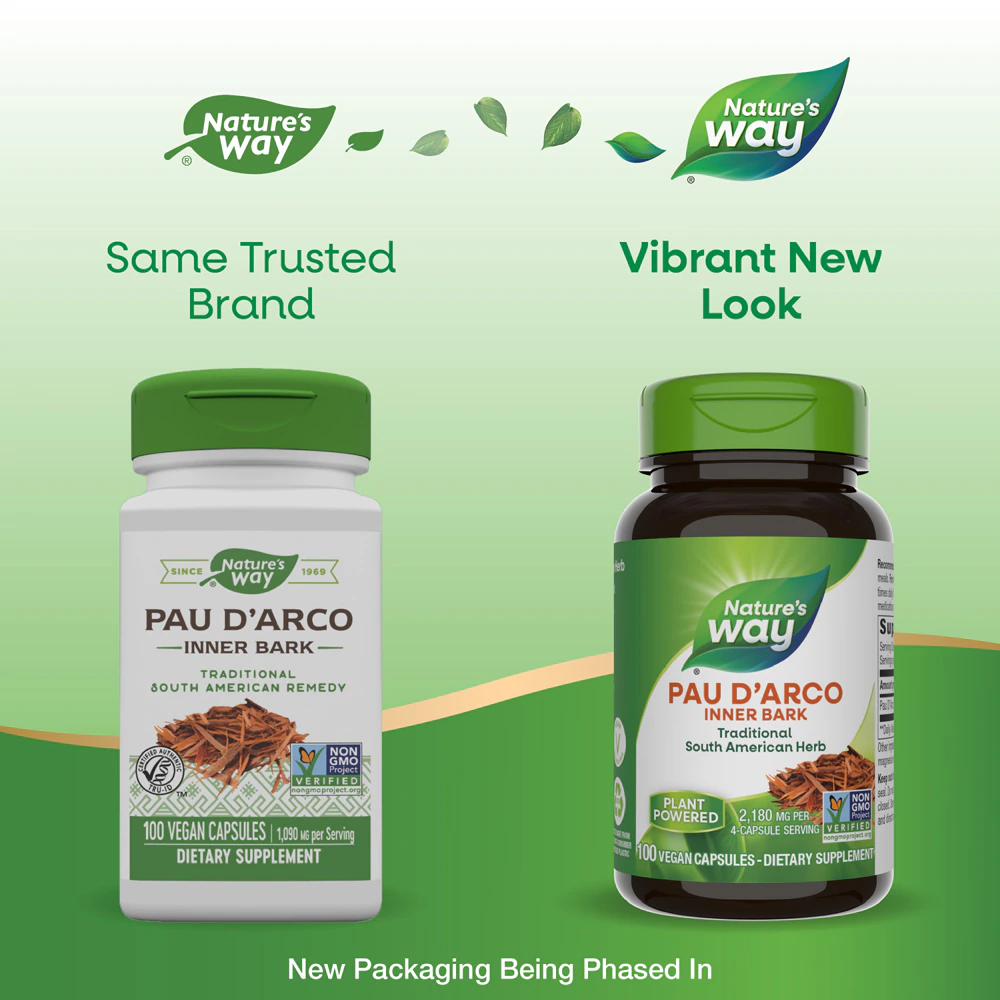 Nature's Way Pau D¡¯Arco Inner Bark -- 2180 mg Per 4-Capsule Serving - 100 Capsules