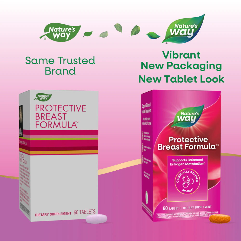 Nature's Way Protective Breast Formula - with Vitamin D3 - Calcium - Turmeric - BR-DIM -- 60 Tablets