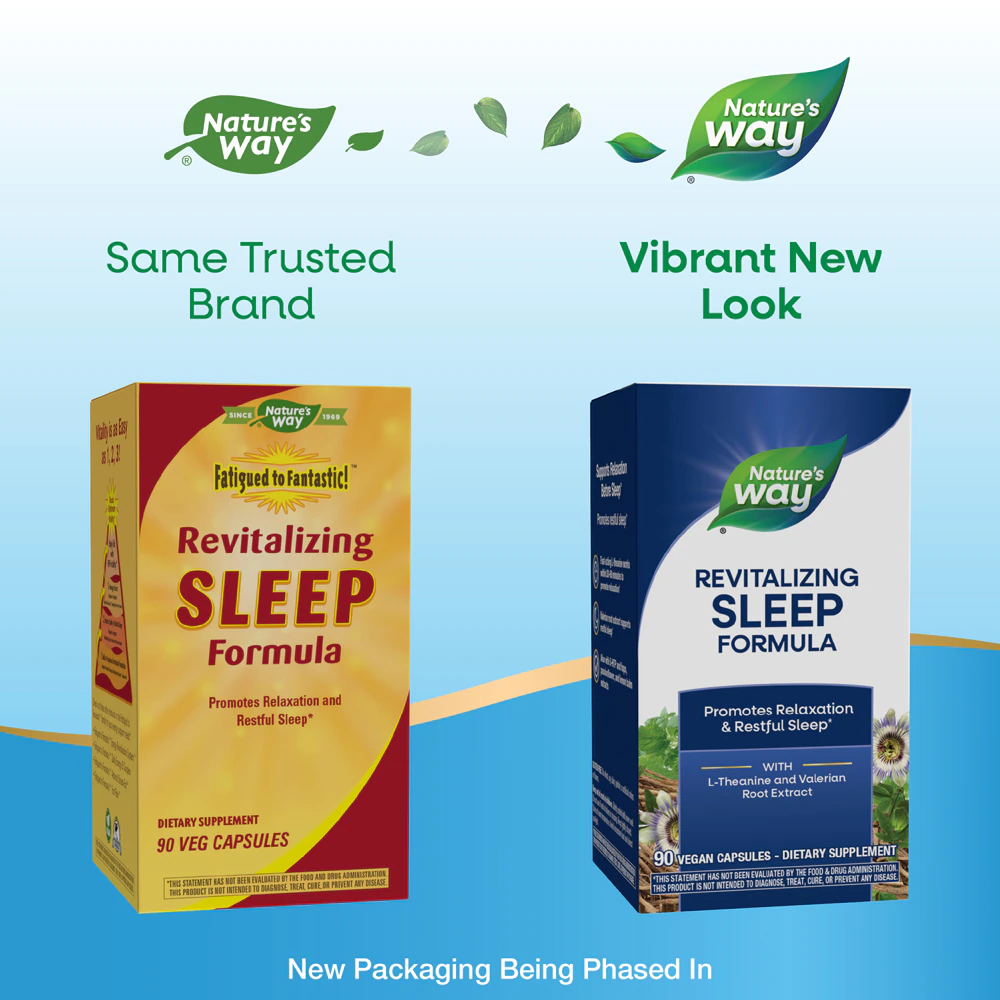 Nature's Way Revitalizing Sleep Formula - L-Theanine - Valerian Root Extract -- 90 Vegan Capsules