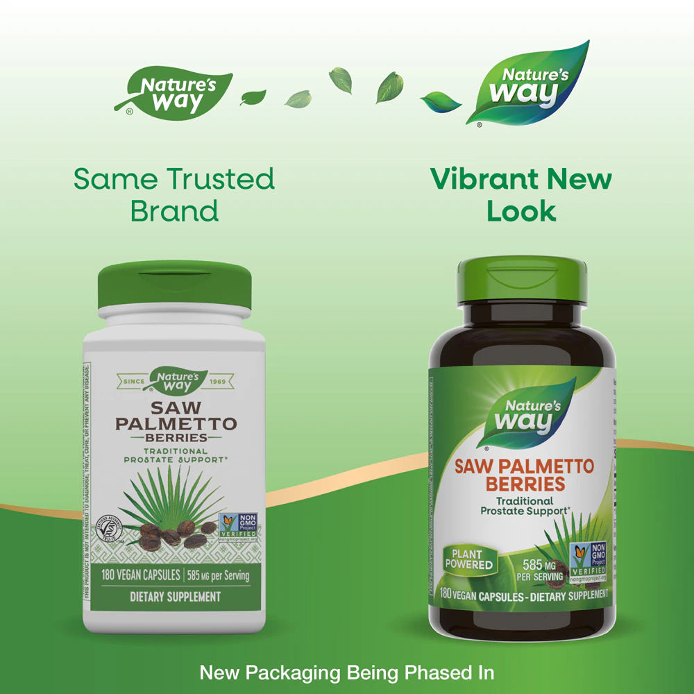 Nature's Way Saw Palmetto Berries -- 585 mg per Serving - 180 Vegan Capsules