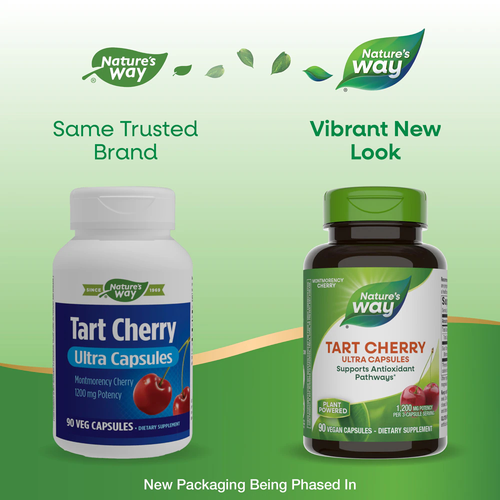 Nature's Way Tart Cherry - Montmorency Cherry- 1200 mg per 3-Capsule Serving -- 90 Vegan Capsules