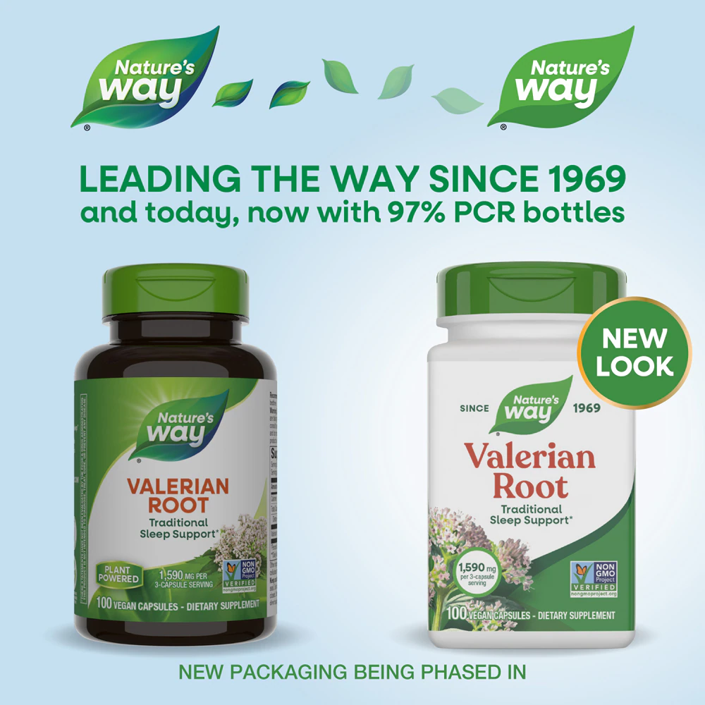 Nature's Way Valerian Root -- 1590 mg Per 3-Capsule Serving - 100 Vegan Capsules