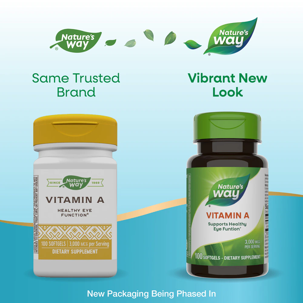 Nature's Way Vitamin A - Supports Healthy Eye Function -- 3000 mcg Per Serving - 100 Softgels