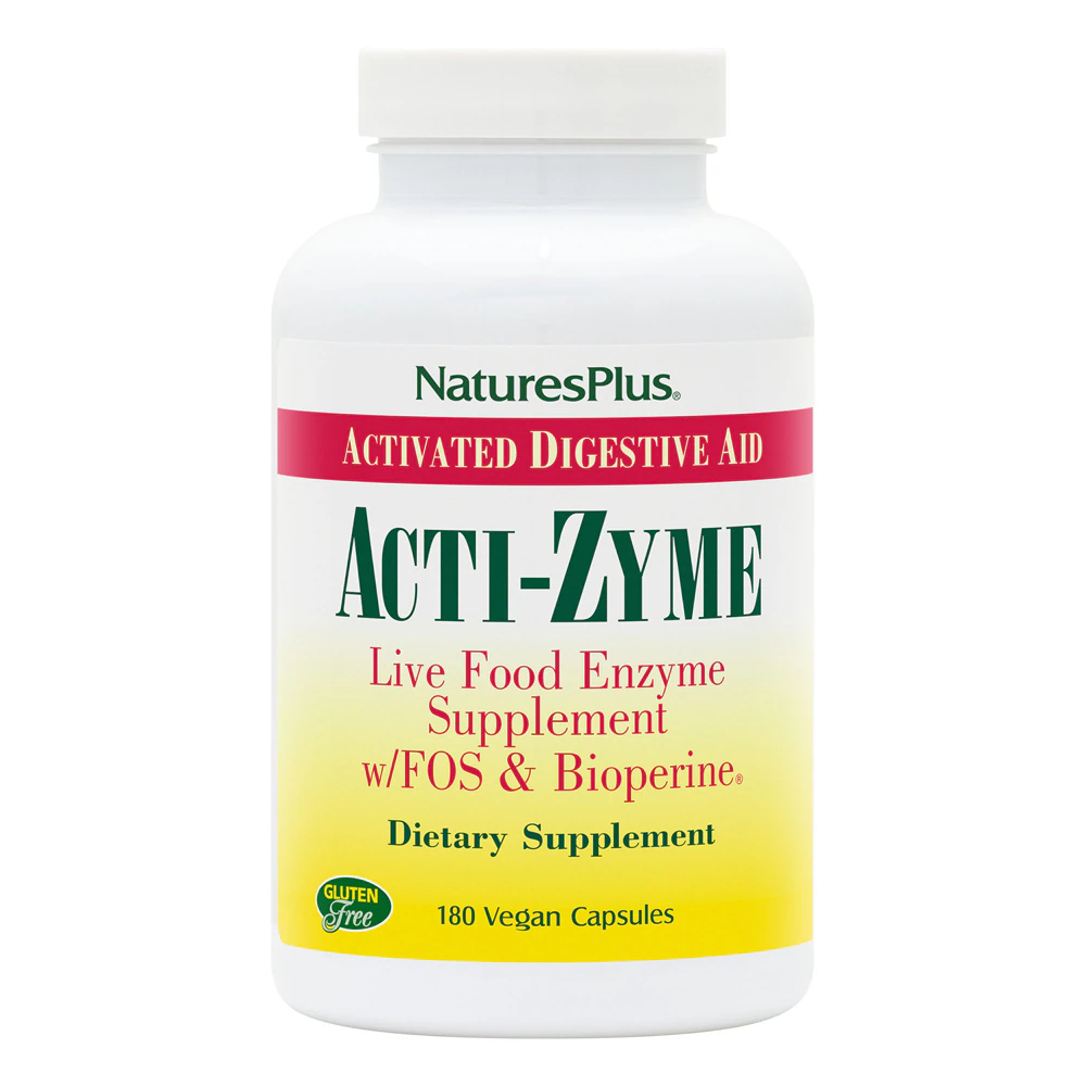 NaturesPlus Acti-Zyme -- 180 Vegan Capsules
