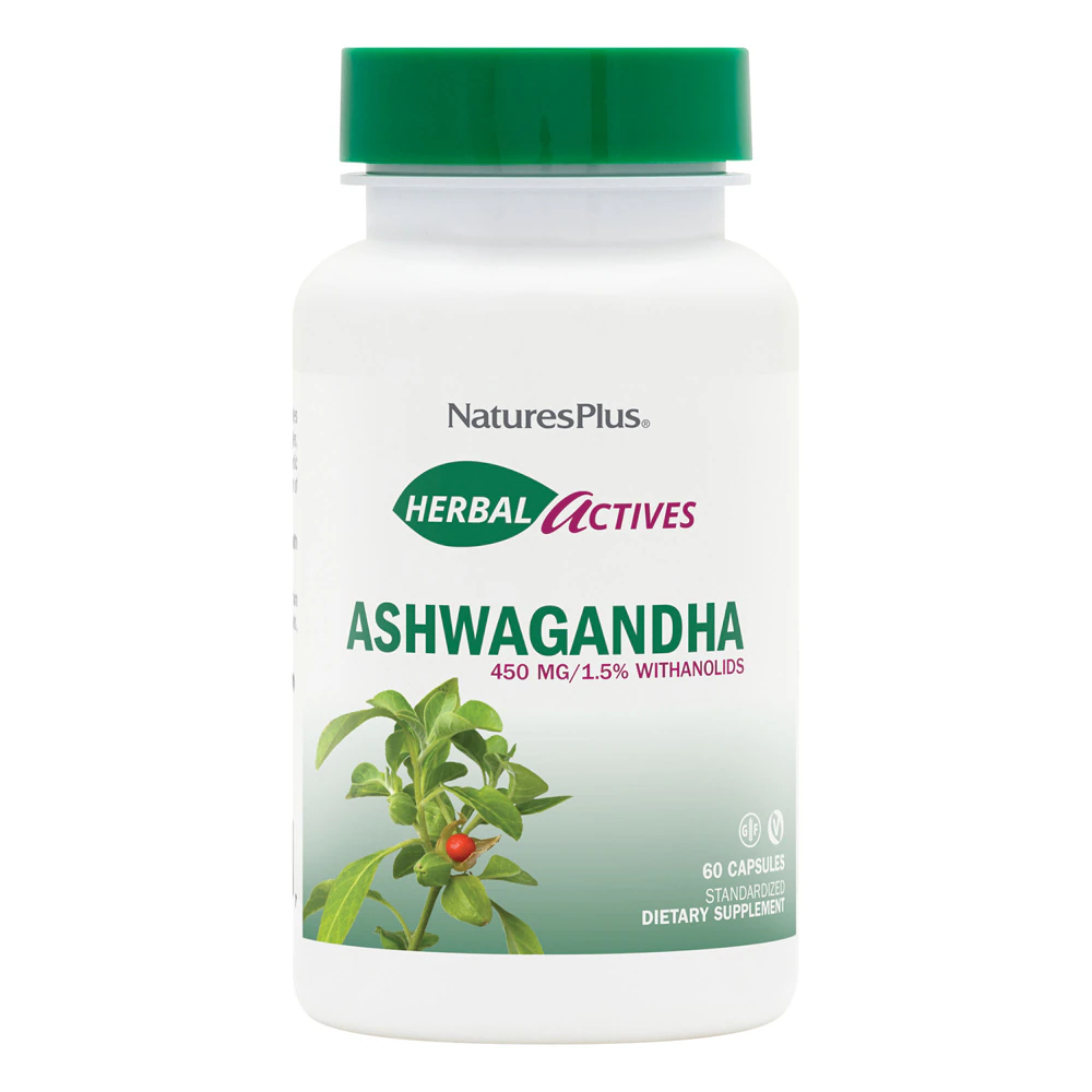 NaturesPlus Herbal Actives Ashwagandha -- 450 mg - 60 Vegetarian Capsules