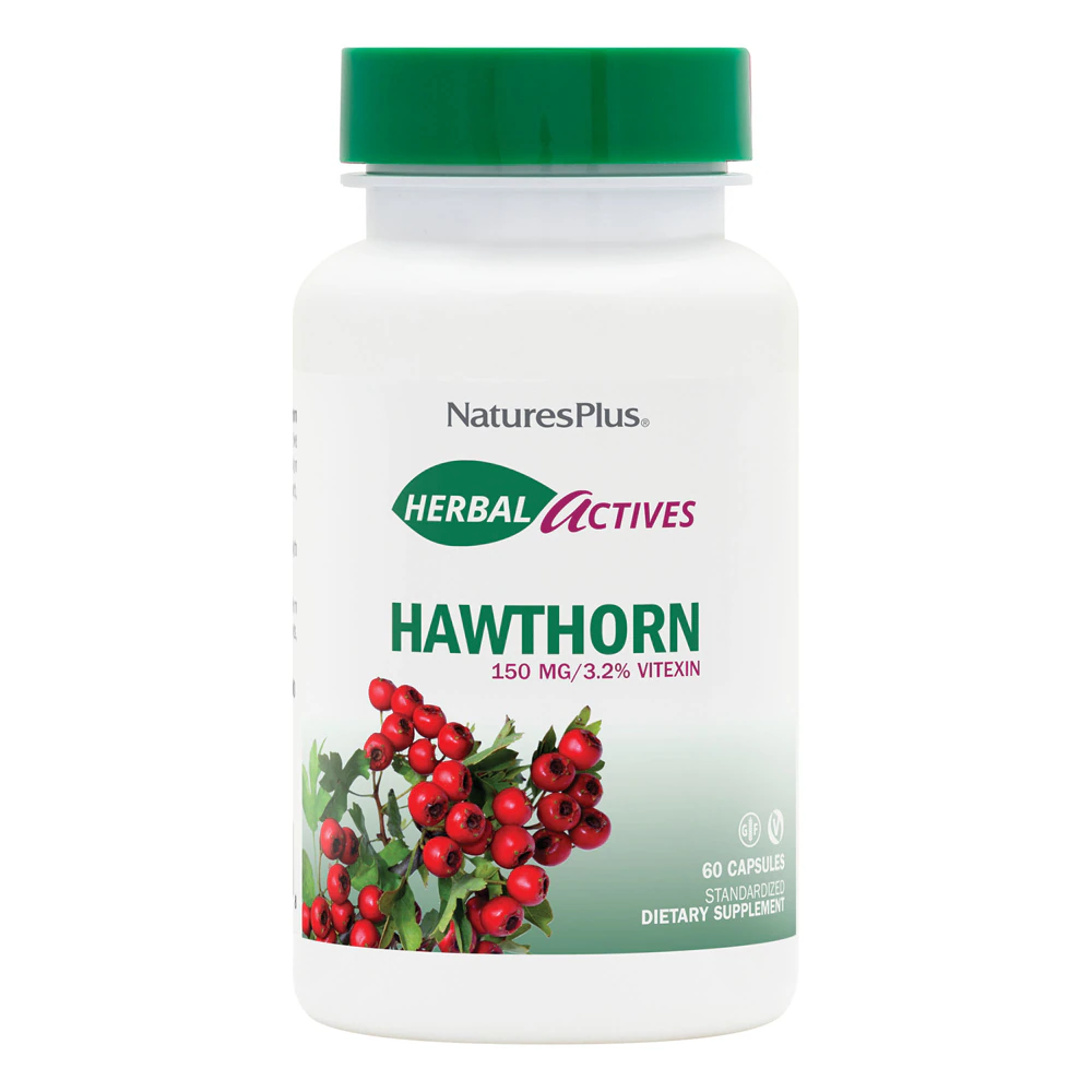 NaturesPlus Herbal Actives English Hawthorne -- 150 mg - 60 Vegetarian Capsules