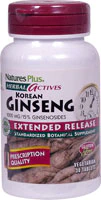 NaturesPlus Herbal Actives Korean Ginseng Extended Release -- 1000 mg - 30 Vegetarian Tablets