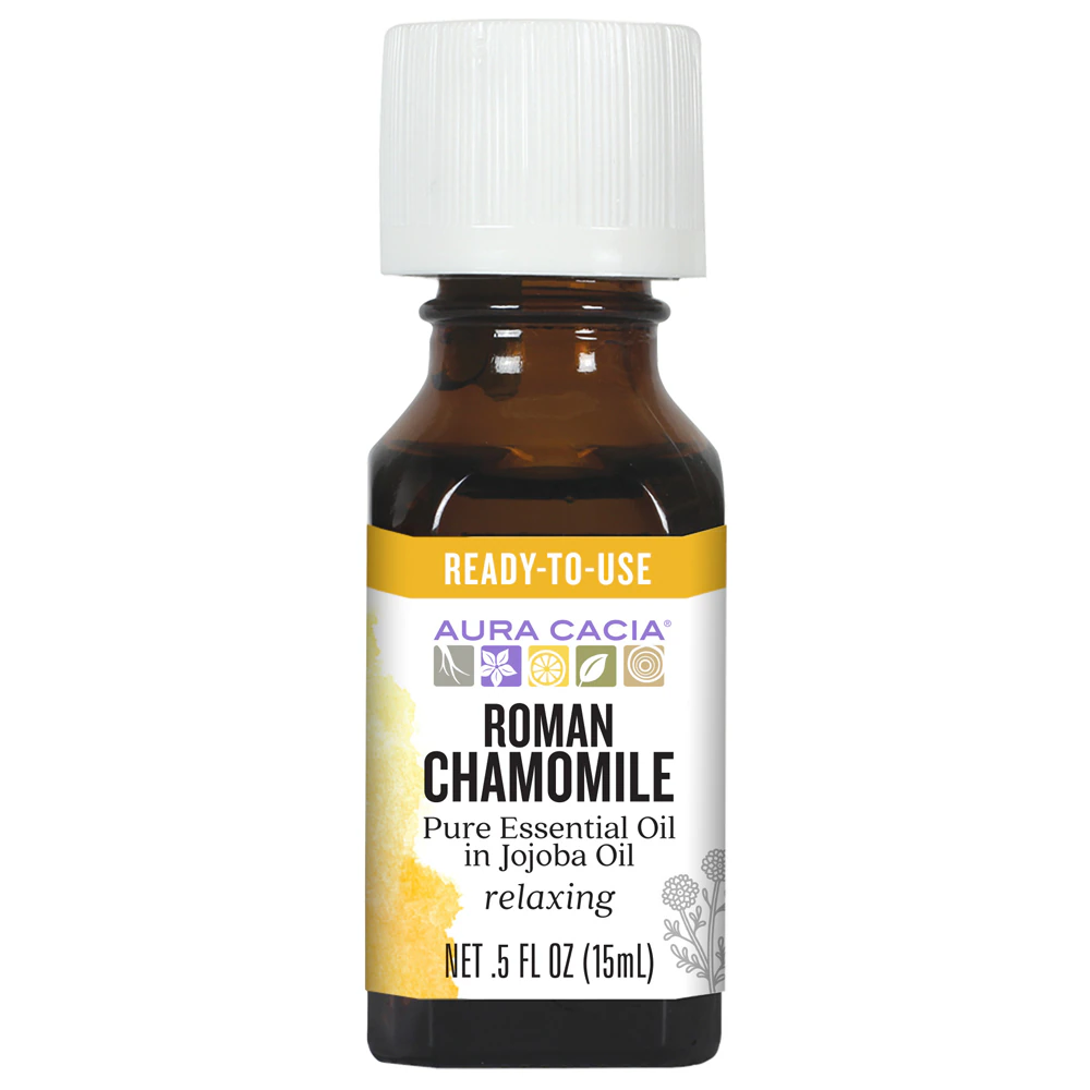 Aura Cacia Pure Essential Oil Roman Chamomile in Jojoba Oil -- 0.5 fl oz