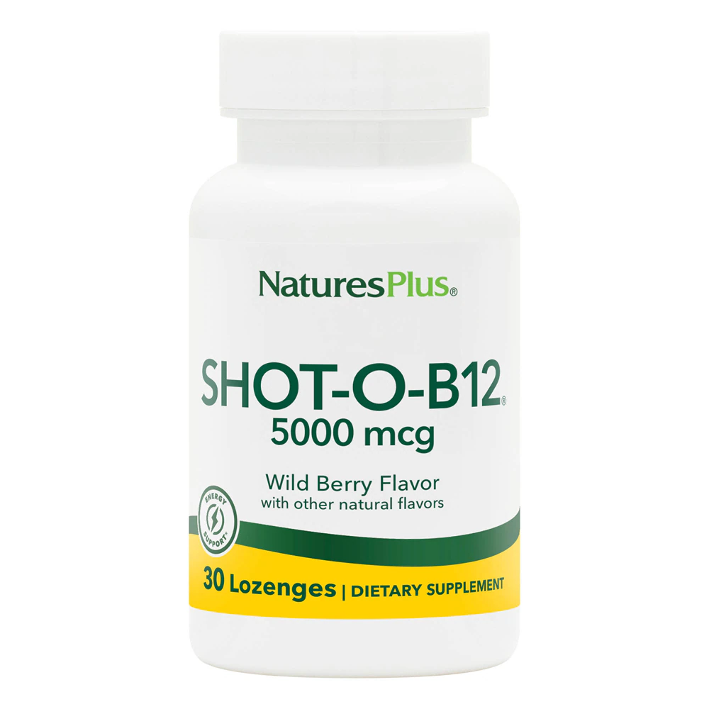 NaturesPlus Shot-O-B12 Wild Berry -- 5000 mcg - 30 Lozenges