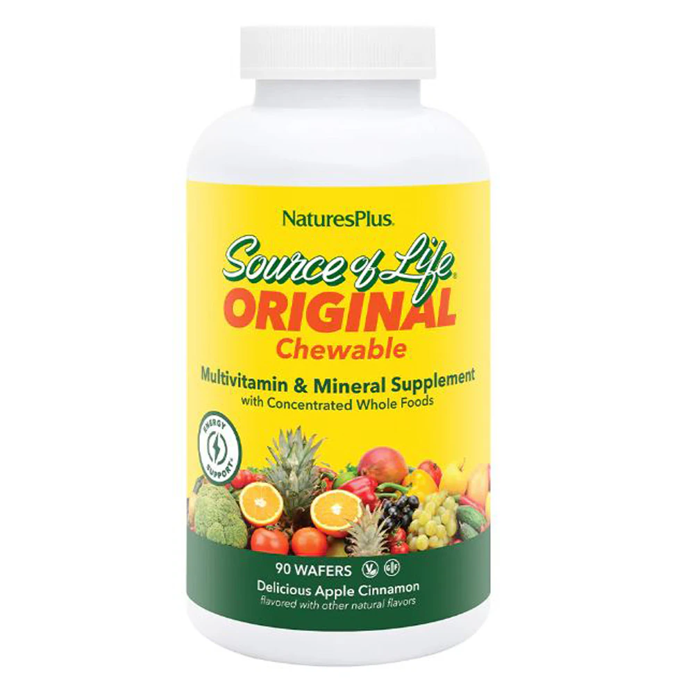 NaturesPlus Source of Life Original Chewable Delicious Apple Cinnamon -- 90 Wafers
