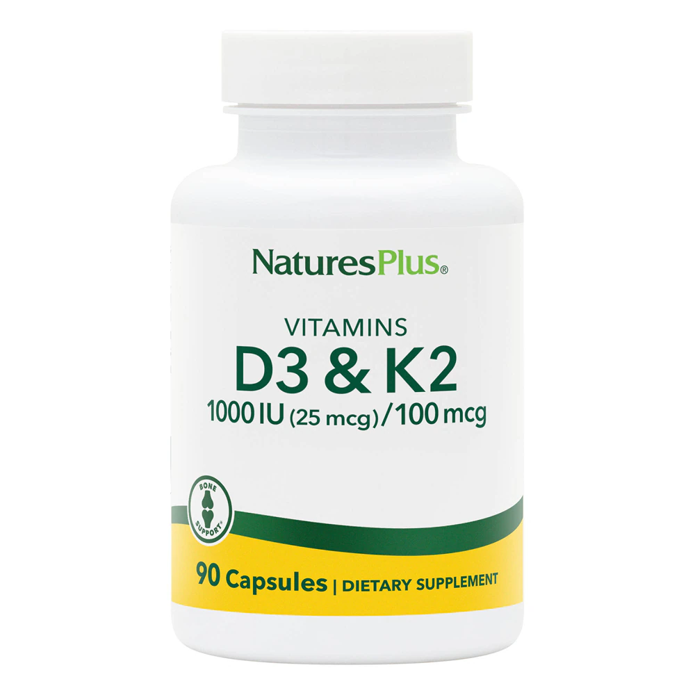NaturesPlus Vitamins D3 & K2 -- 90 Capsules