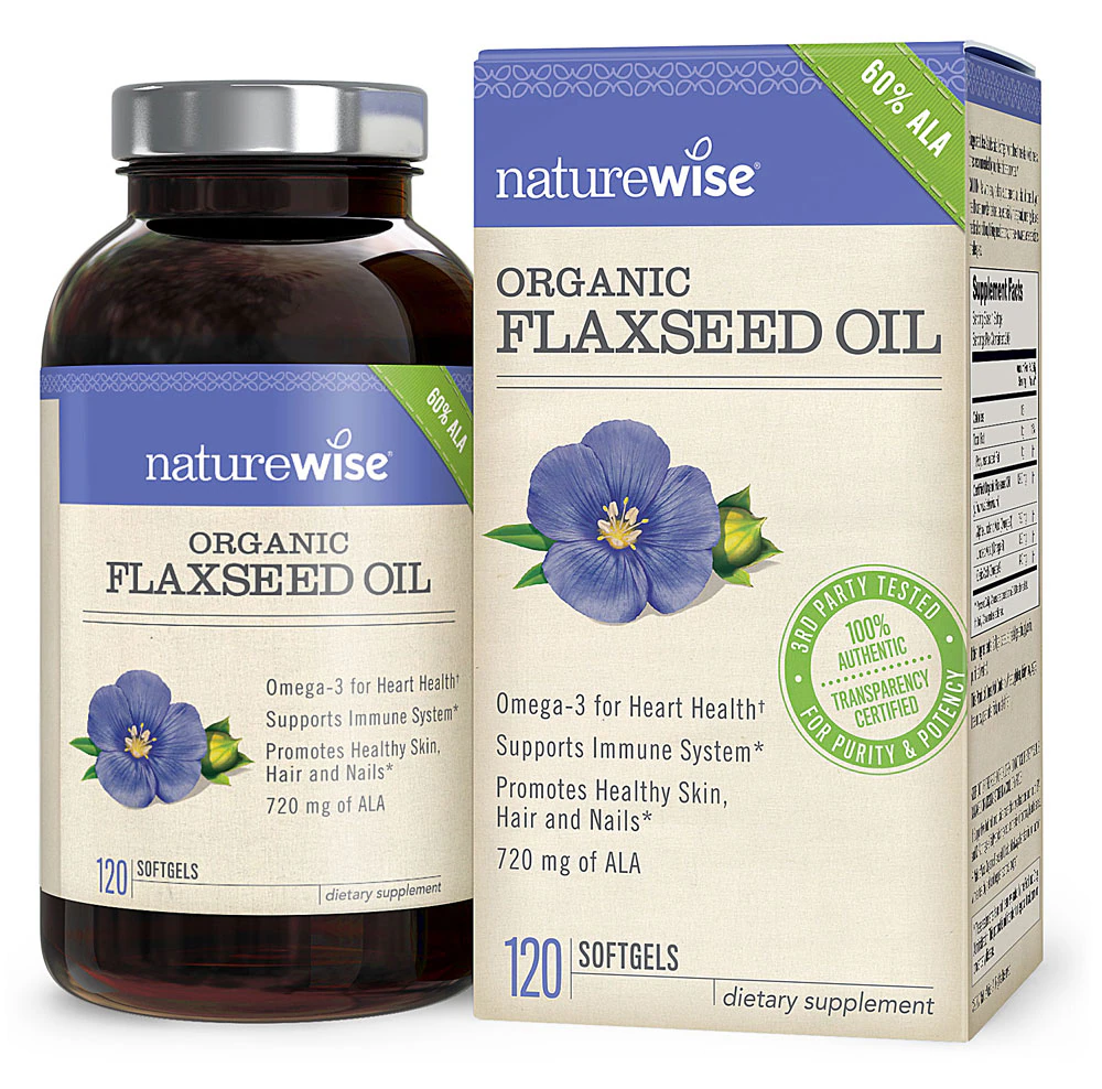 Naturewise Organic Flaxseed Oil -- 120 Softgels