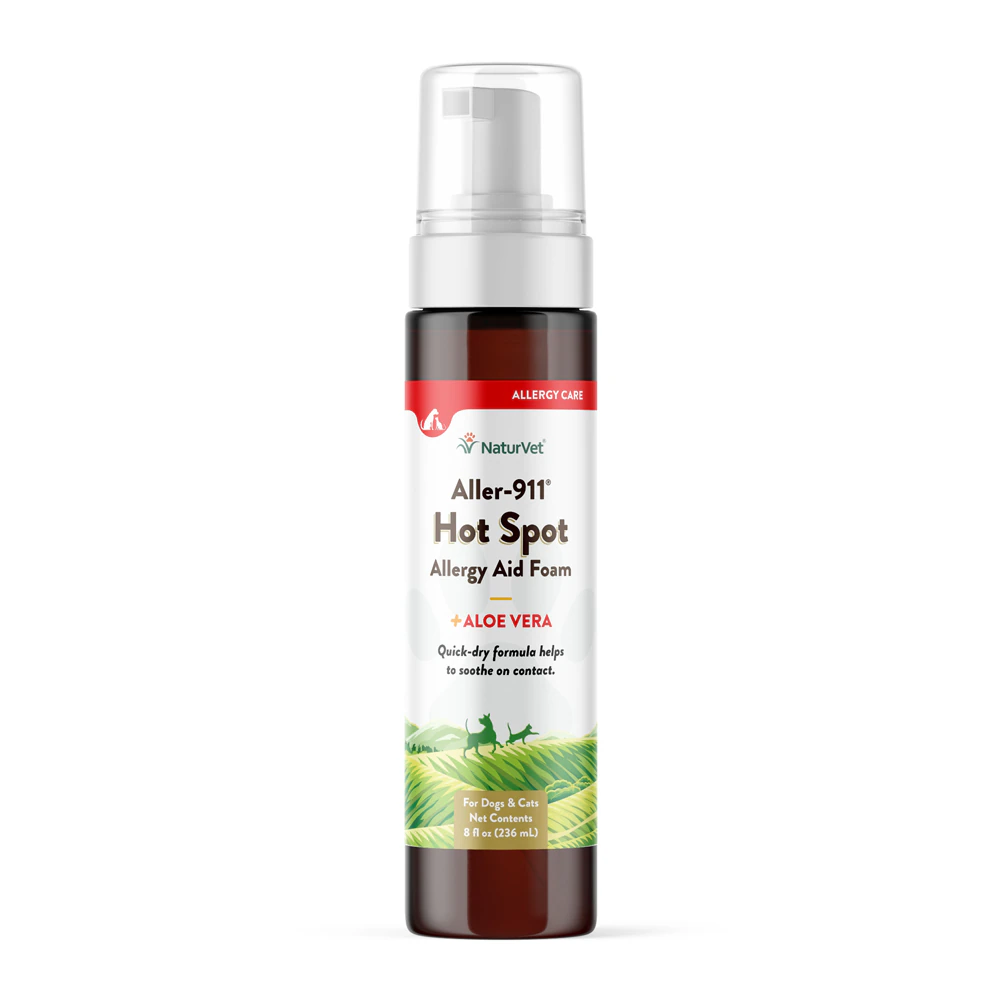 NaturVet Aller-911 Hot Spot Allergy Aid Foam Plus Aloe Vera for Dogs and Cats -- 8 fl oz