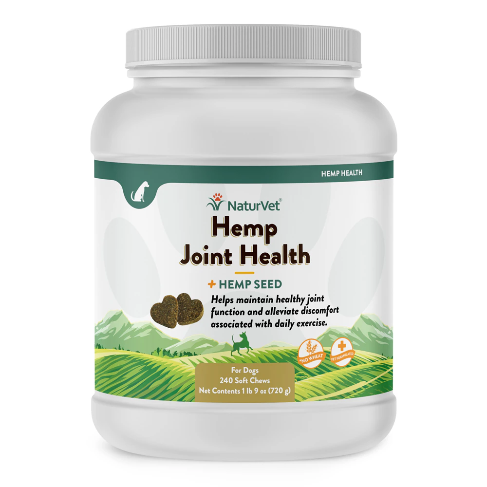 NaturVet Hemp Joint Health Plus Hemp Seed for Dogs -- 240 Soft Chews