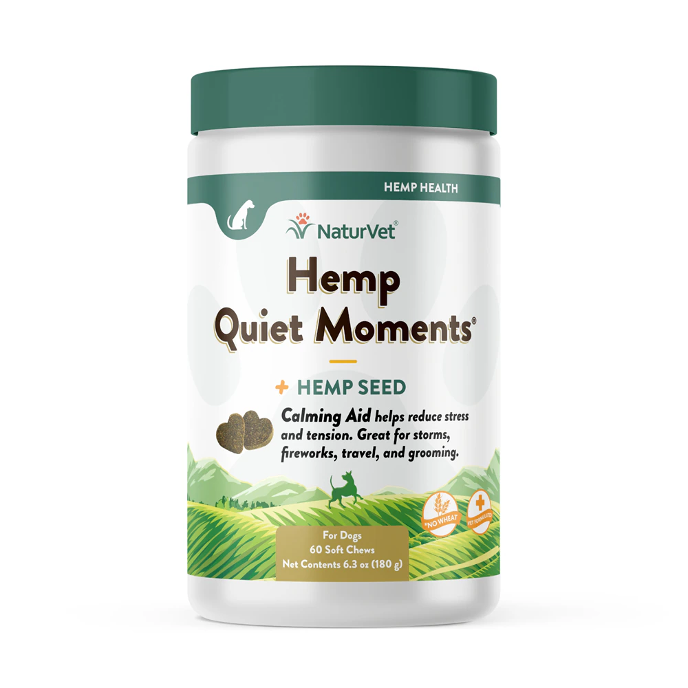 NaturVet Hemp Quiet Moments Plus Hemp Seed Calming Aid for Dogs -- 60 Soft Chews