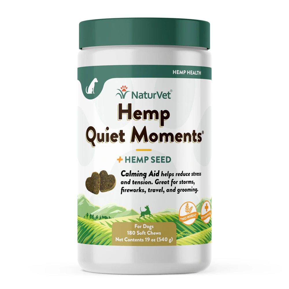 NaturVet Hemp Quiet Moments Plus Hemp Seed Calming Aid for Dogs -- 180 Soft Chews