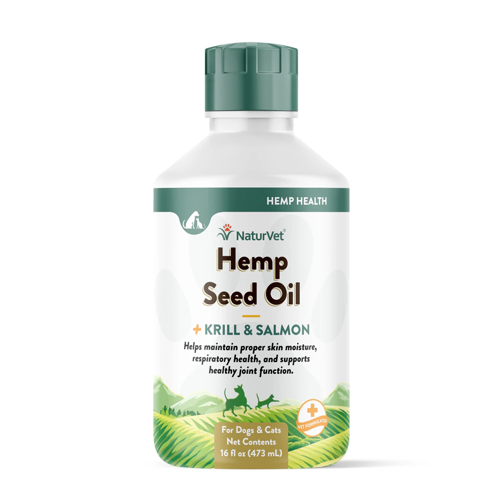 NaturVet Hemp Seed Oil Krill And Salmon For Dogs & Cats -- 16 fl oz
