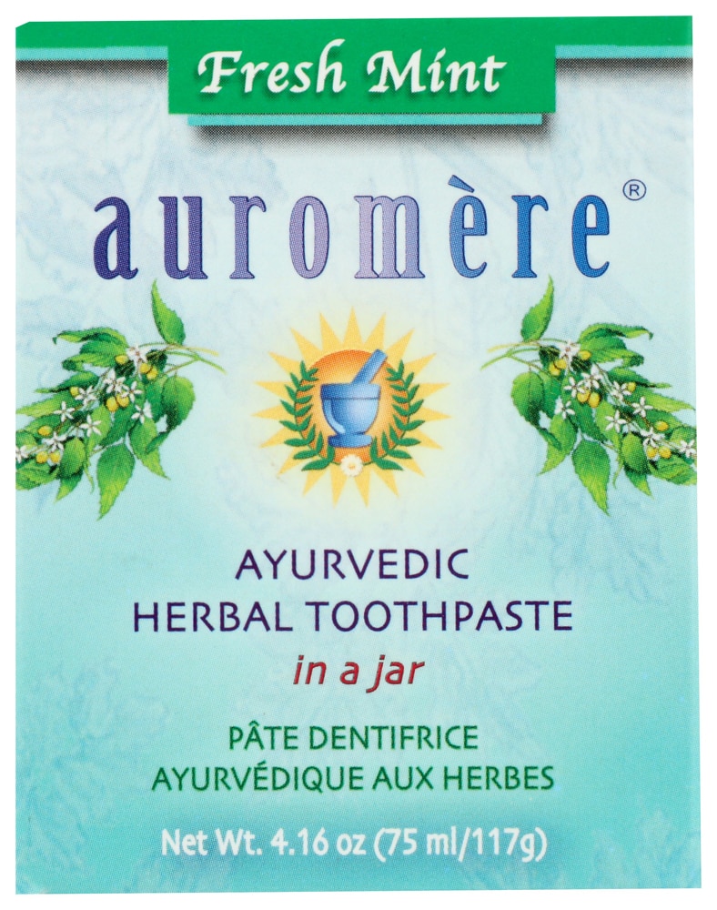 Auromere Ayurvedic Herbal Toothpaste in a Jar Fresh Mint -- 4.16 oz