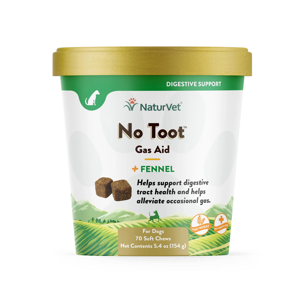 NaturVet No Toot Gas Aid Plus Fennel for Dogs -- 70 Soft Chews