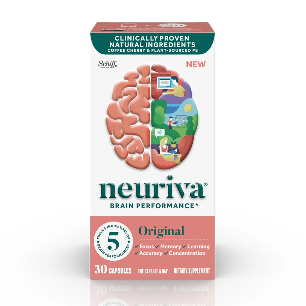 Neuriva Capsules Brain Performance Supplement Coffee Fruit Extract -- 30 Capsules