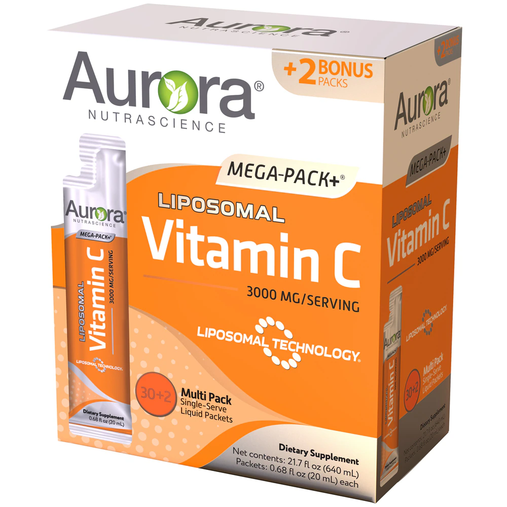 Aurora NutraScience Mega-Liposomal Vitamin C Mega-Pack+ -- 3000 mg - 32 Packets