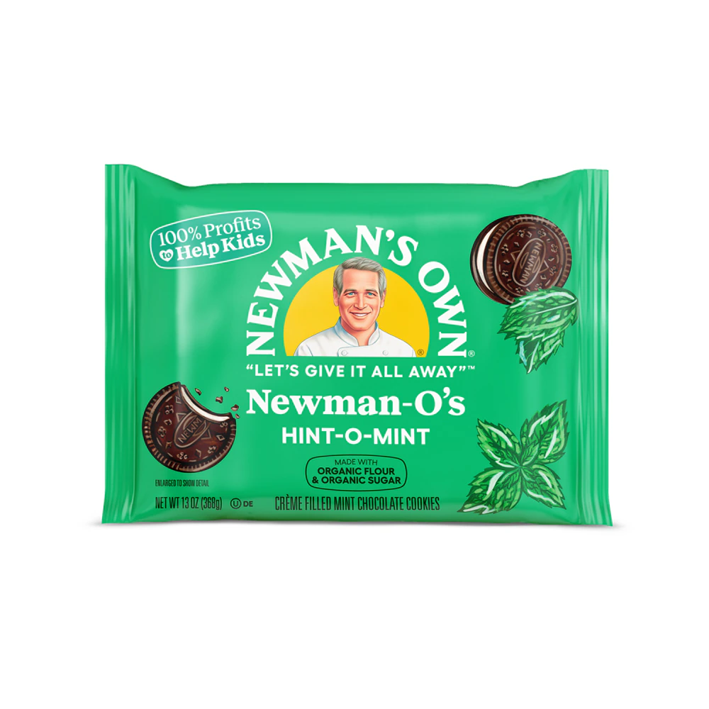 Newman's Own Newman-O's Cookies Made with Organic Wheat Flour & Organic Sugar Hint-O-Mint -- 13 oz