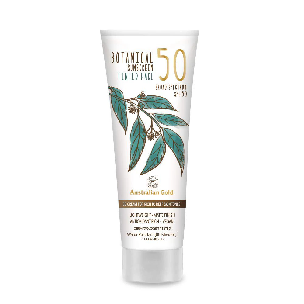 Australian Gold Botanical Tinted Face Sunscreen Lotion - Rich to Deep SPF 50 -- 3 fl oz