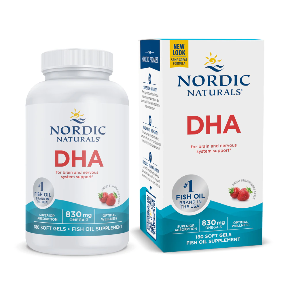 Nordic Naturals DHA Strawberry -- 830 mg - 180 Softgels