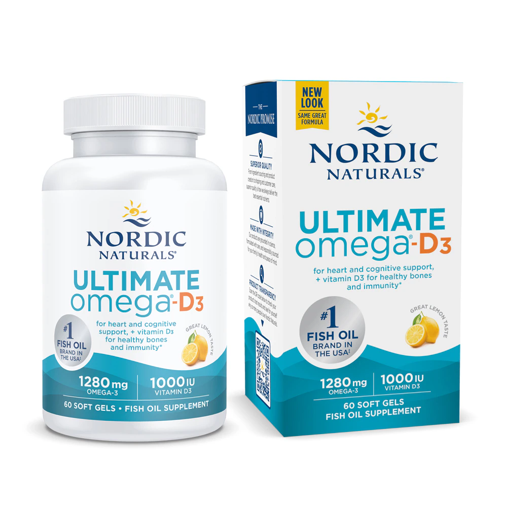 Nordic Naturals Ultimate Omega-D3 Lemon -- 1000 mg - 60 Softgels