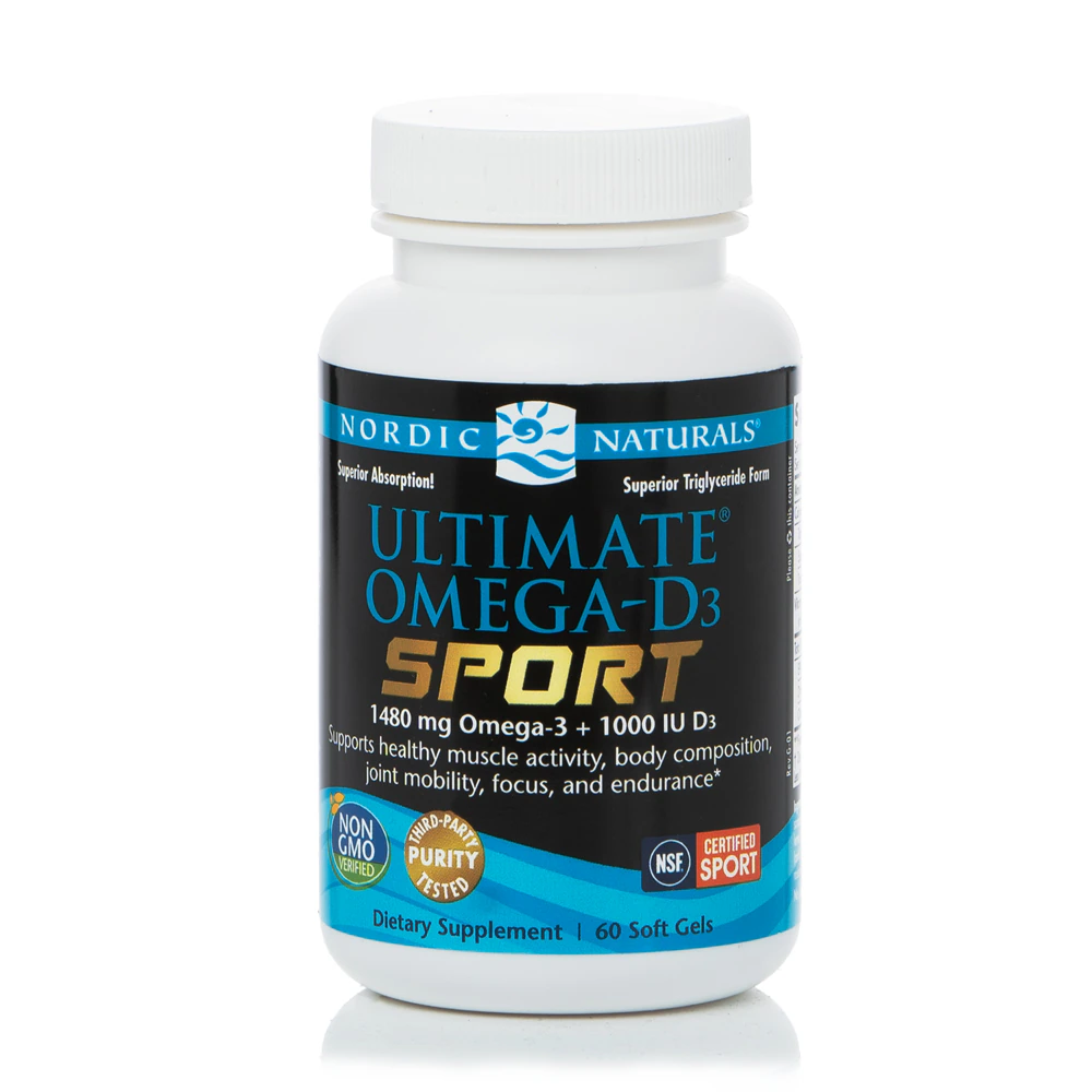 Nordic Naturals Ultimate Omega-D3 Sport - NSF Certified for Sport -- 1000 mg - 60 Softgels