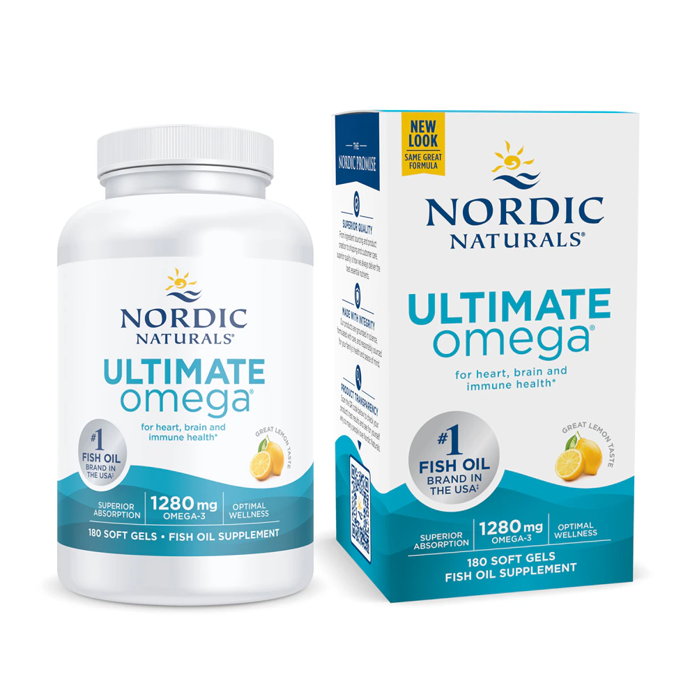 Nordic Naturals Ultimate Omega Lemon -- 1280 mg - 180 Softgels