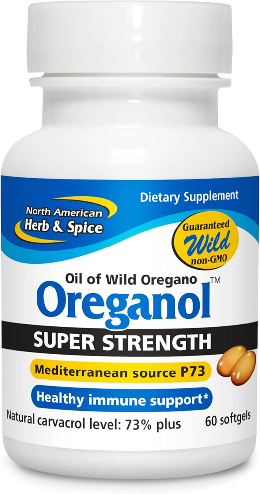 North American Herb & Spice Oreganol Oil of Wild Oregano Super Strength -- 60 Softgels